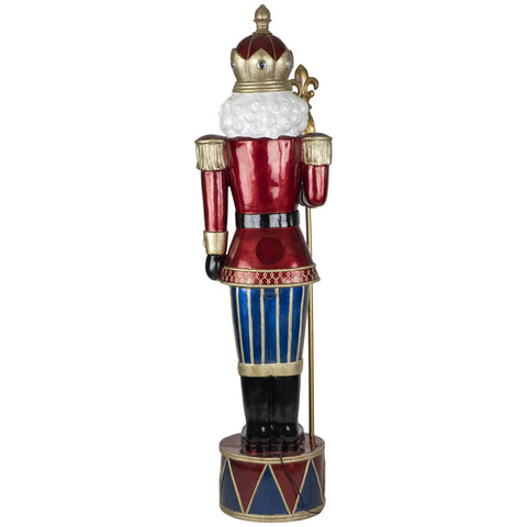 LED Lighted Jeweled Commercial Grade Fiberglass Christmas Nutcracker - 6' - Red and Blue