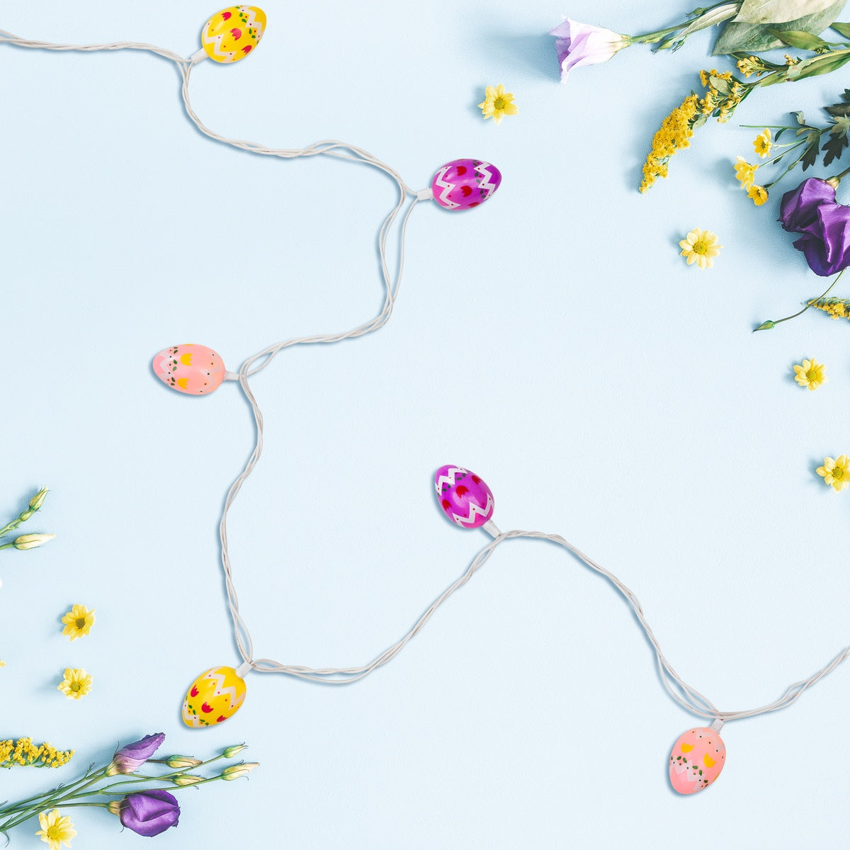  Northlight 10-Count Pastel Multi-Color Easter Egg String Light Set  7.25ft White Wire - Default Title - Bonton