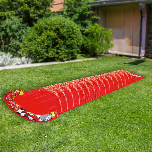 16.5' Red and Yellow Inflatable Race Car Water Slide