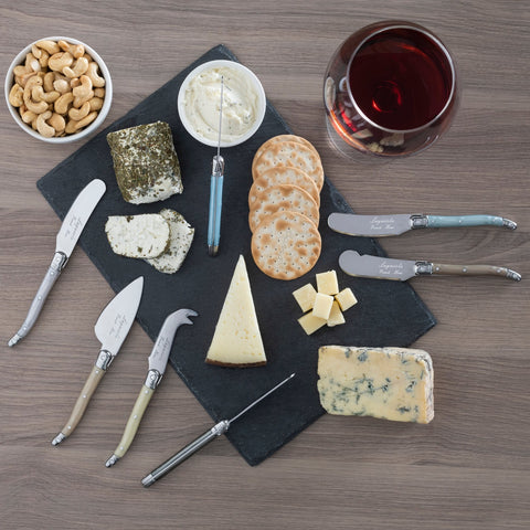 Laguiole Mother of Pearl Cheese Knife and Spreader Set, 7 Piece