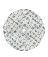 White & Silver Sequin Snowflake Mini Christmas Tree Skirt, 20"