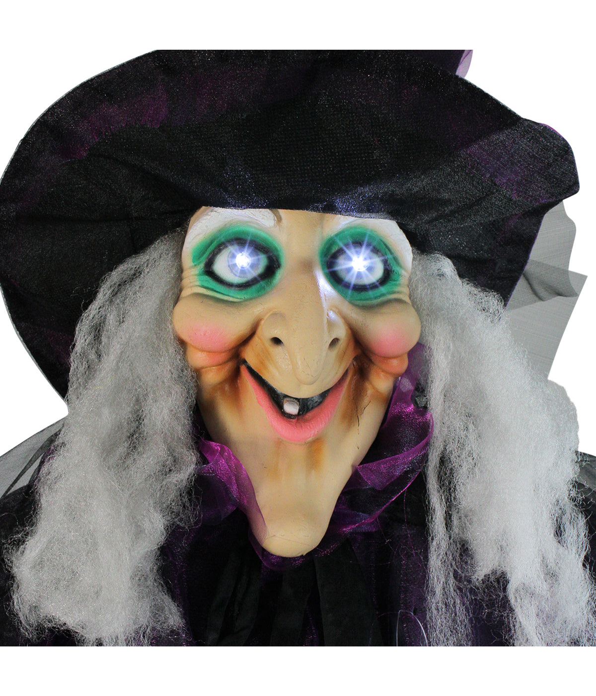  5.5' Lighted and Animated Witch Halloween Figure Decoration - Purple - Bonton