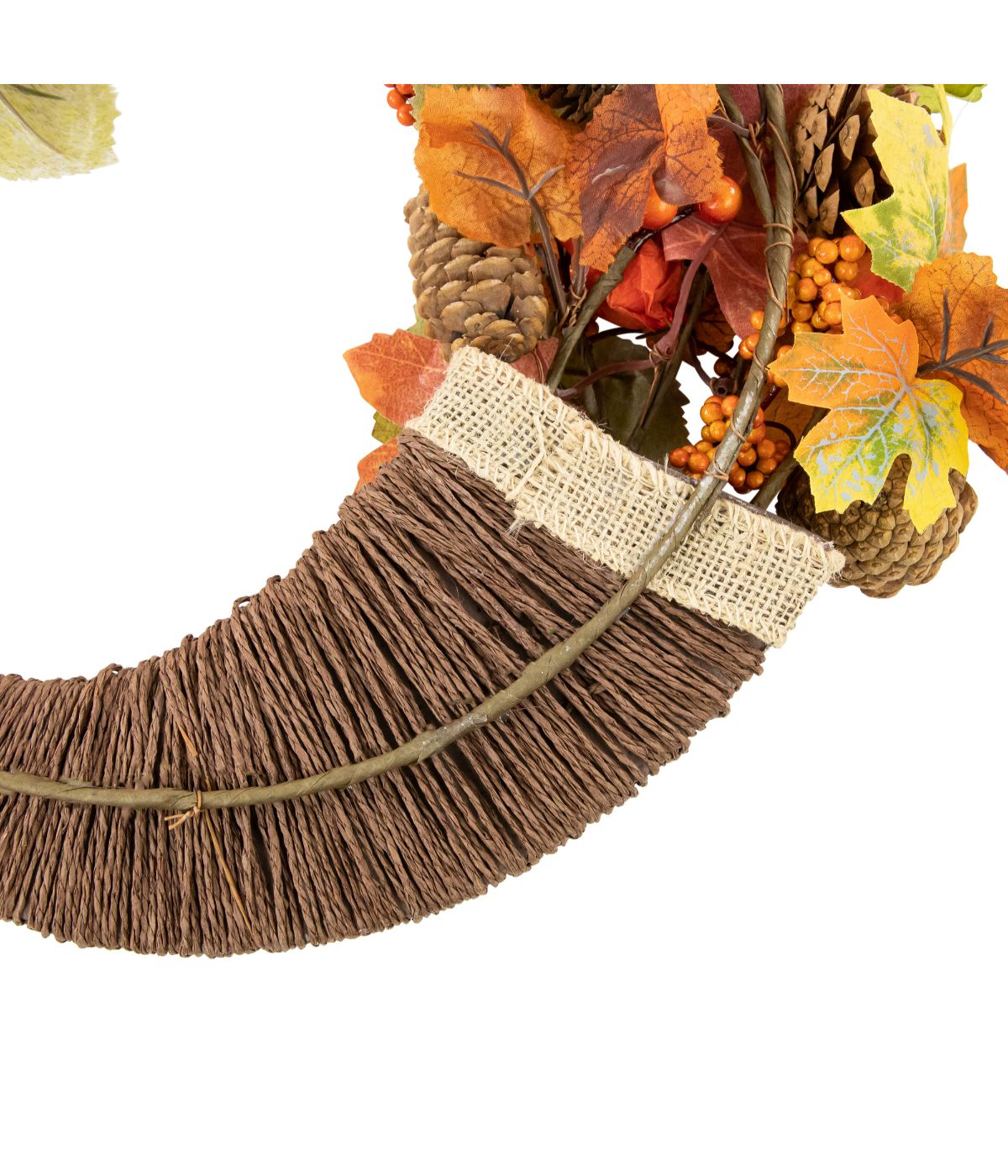  Brown and Orange Leaves and Berries Fall Harvest Wreath Brown - Brown - Bonton