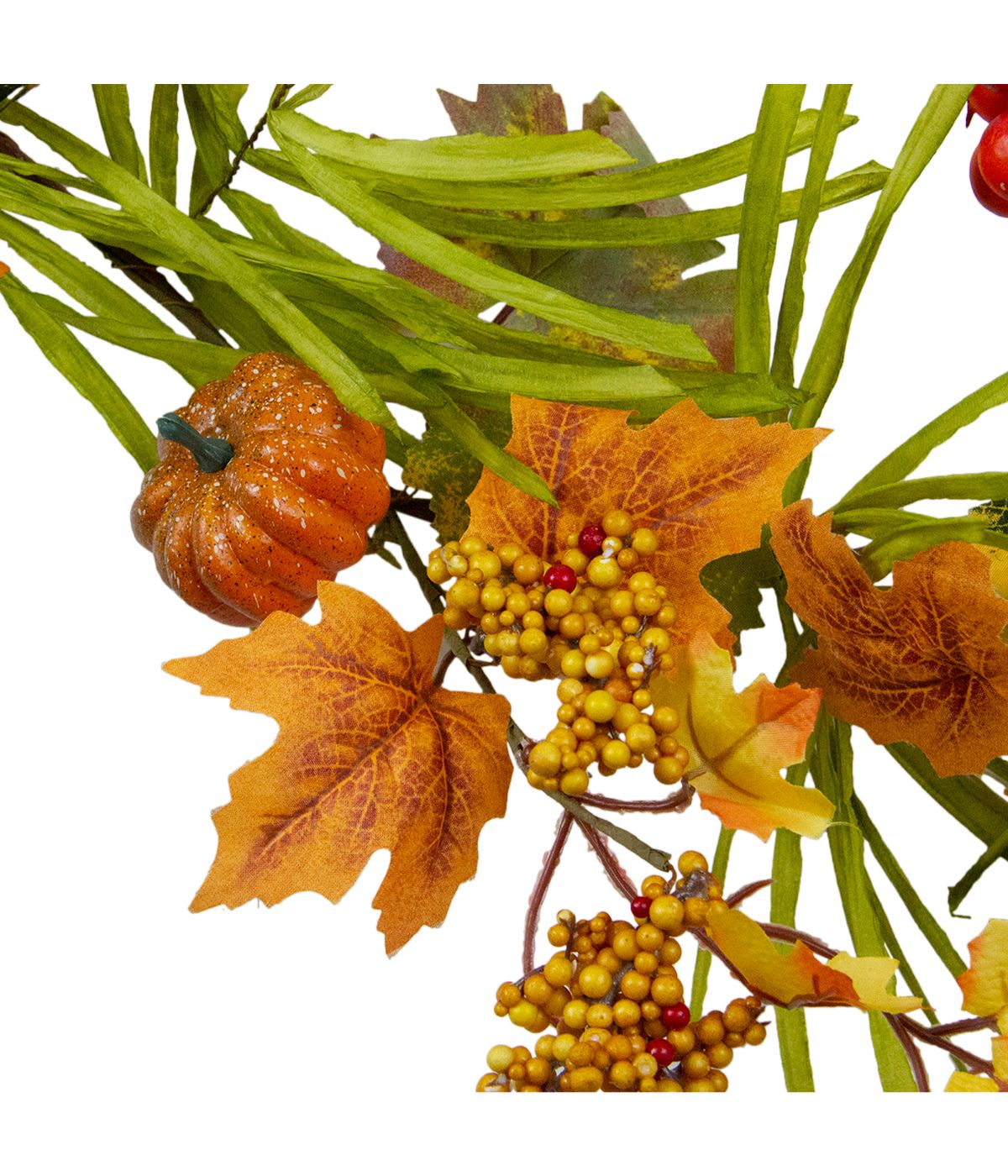 Pumpkins and Berries with Leaves Artificial Thanksgiving Garland Orange