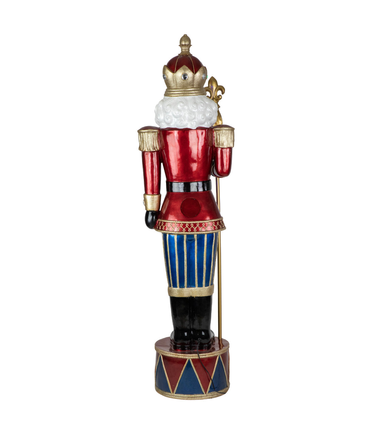  Metallic Jeweled Fiberglass Christmas Nutcracker with LED Lights , 6' - Red - Bonton