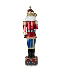 Metallic Jeweled Fiberglass Christmas Nutcracker with LED Lights , 6'