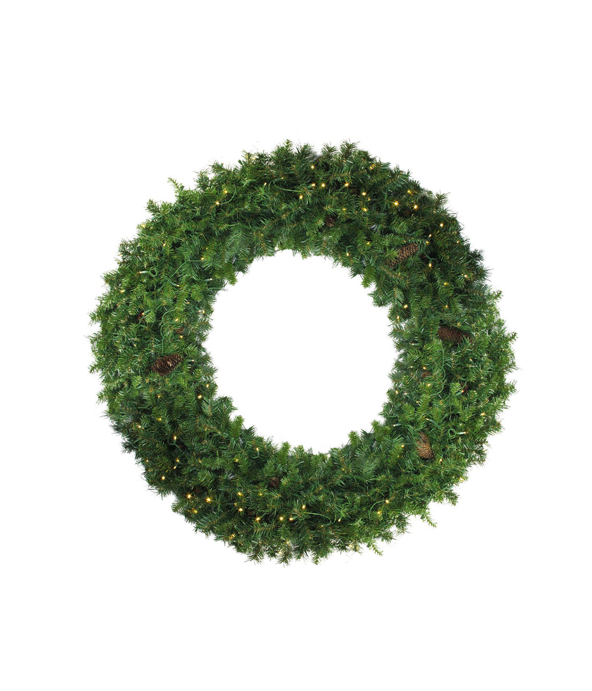  NorthLight Dakota Red Pine Artificial Christmas Wreath with Pre-Lit Clear Dura Lights, 72