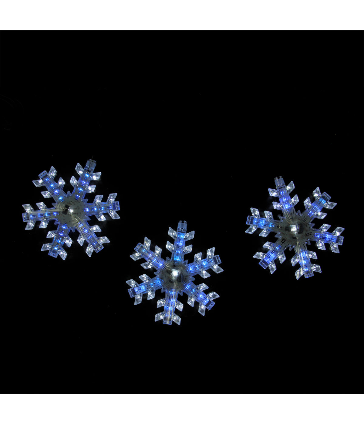  Cascading White & Blue Snowfall Snowflake Christmas LED Lights Set of 3, 25