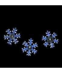 Cascading White & Blue Snowfall Snowflake Christmas LED Lights Set of 3, 25"