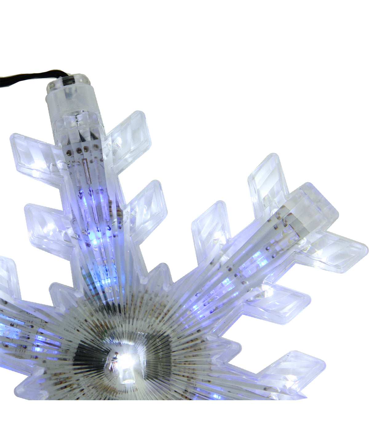 Cascading White & Blue Snowfall Snowflake Christmas LED Lights Set of 3, 25"