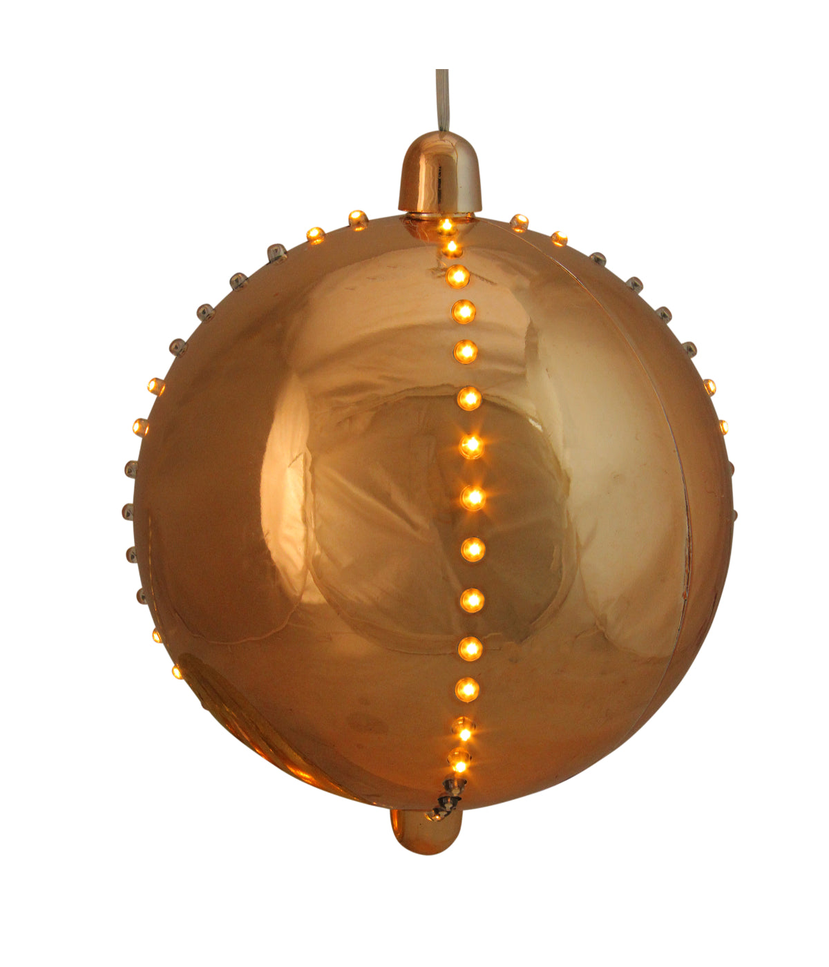  Copper Gold LED Lighted Cascading Sphere Christmas Ball Ornament, 7.5