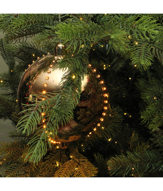 Copper Gold LED Lighted Cascading Sphere Christmas Ball Ornament, 7.5"