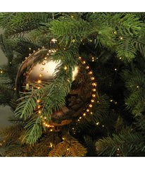 Copper Gold LED Lighted Cascading Sphere Christmas Ball Ornament, 7.5"