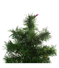 Slim Woodland Alpine Artificial Christmas Trees with Multicolor Lights Set of 3, 5'