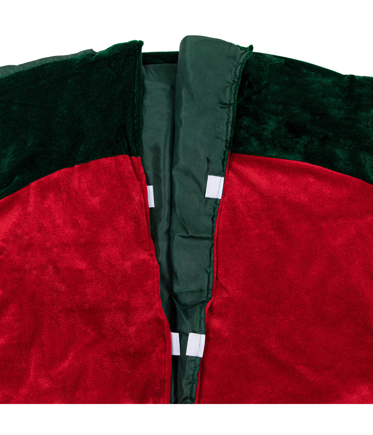  Traditional Red Christmas Tree Skirt with Green Border Trim, 60