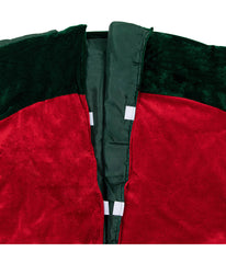 Traditional Red Christmas Tree Skirt with Green Border Trim, 60"