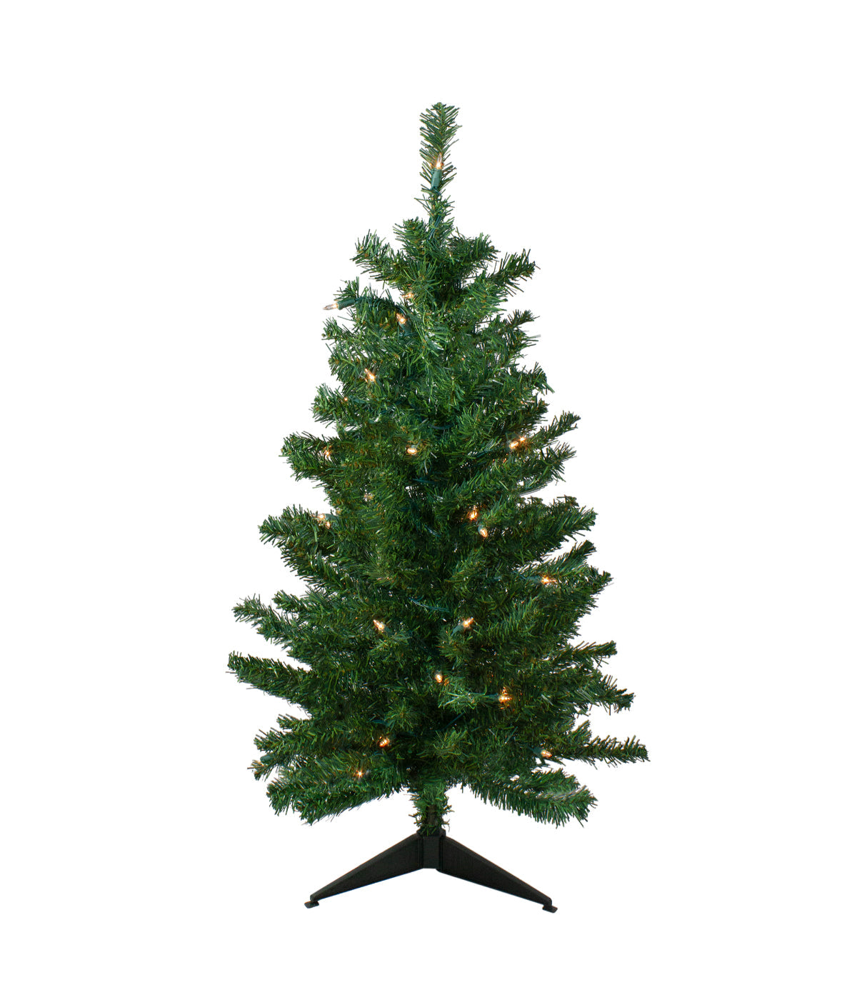  Mixed Classic Pine Artificial Christmas Tree with Pre-Lit Clear Lights, 3' - Green - Bonton