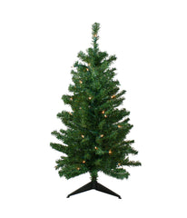 Mixed Classic Pine Artificial Christmas Tree with Pre-Lit Clear Lights, 3'