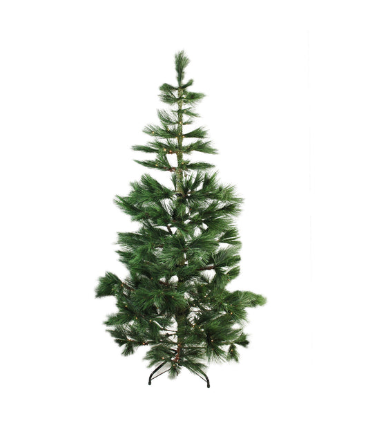 Artificial Pine Christmas Tree with Pre-Lit Warm Clear LED Lights, 7'