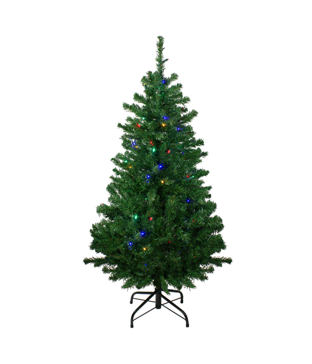  Mixed Classic Pine Artificial Christmas Tree with Pre-Lit Multi LED Lights, 4' - Green - Bonton