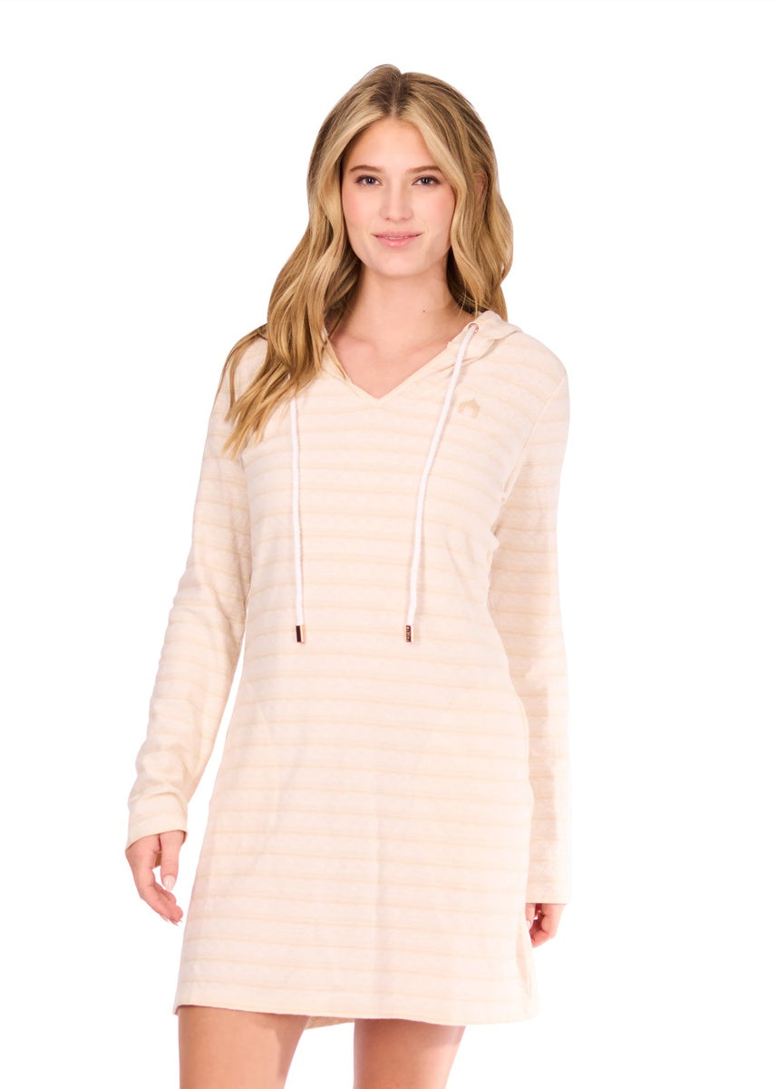  Cabana Life Cream Hoodie Dress - S - Bonton