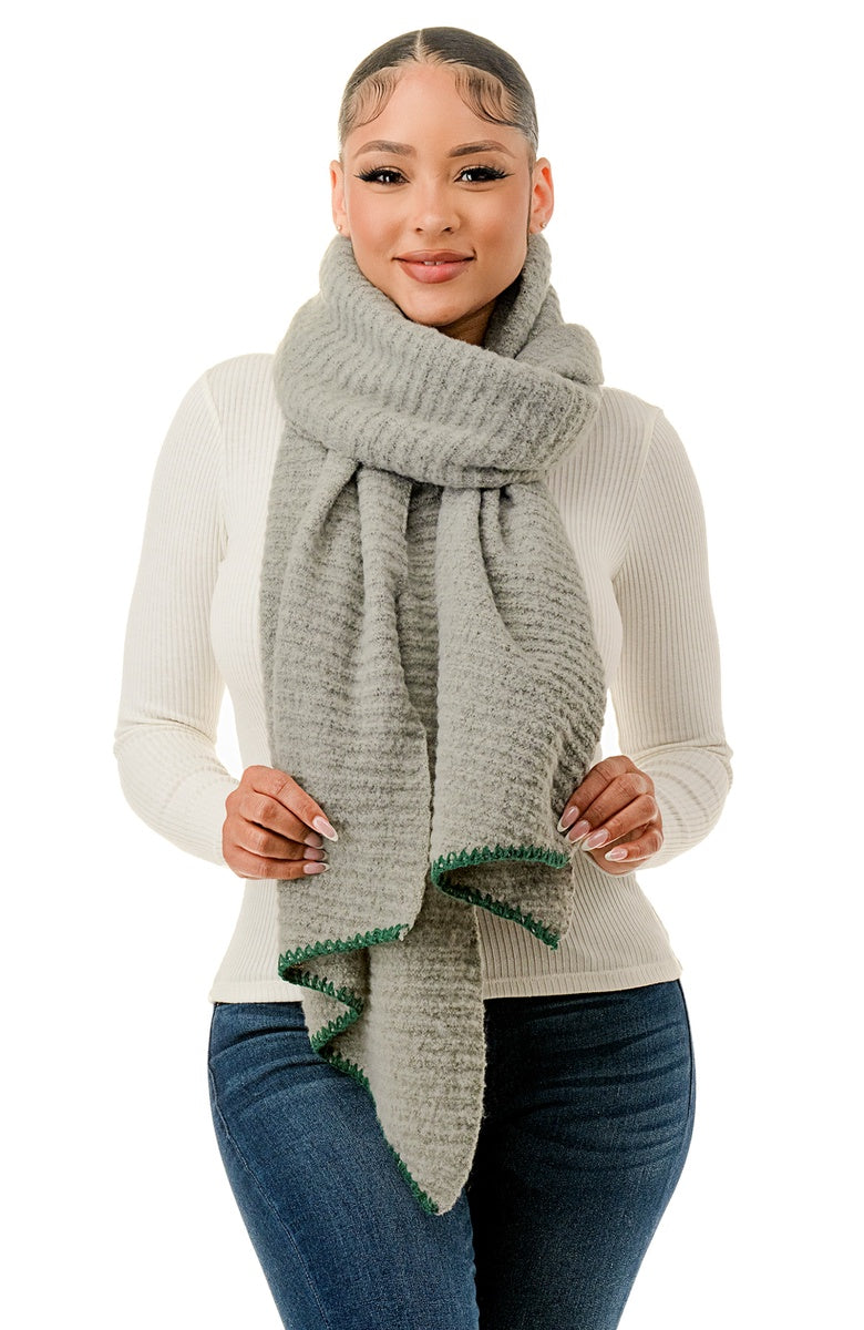  Marcus Adler Whipstitch Scarf - Gray - Bonton