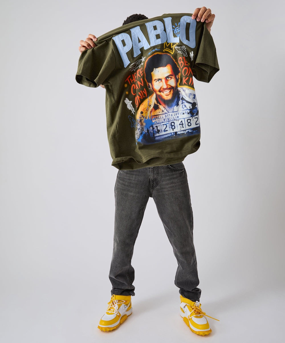  Reason Clothing Pablo Graffiti Applique Short Sleeve Tee - Green - GREEN - Bonton