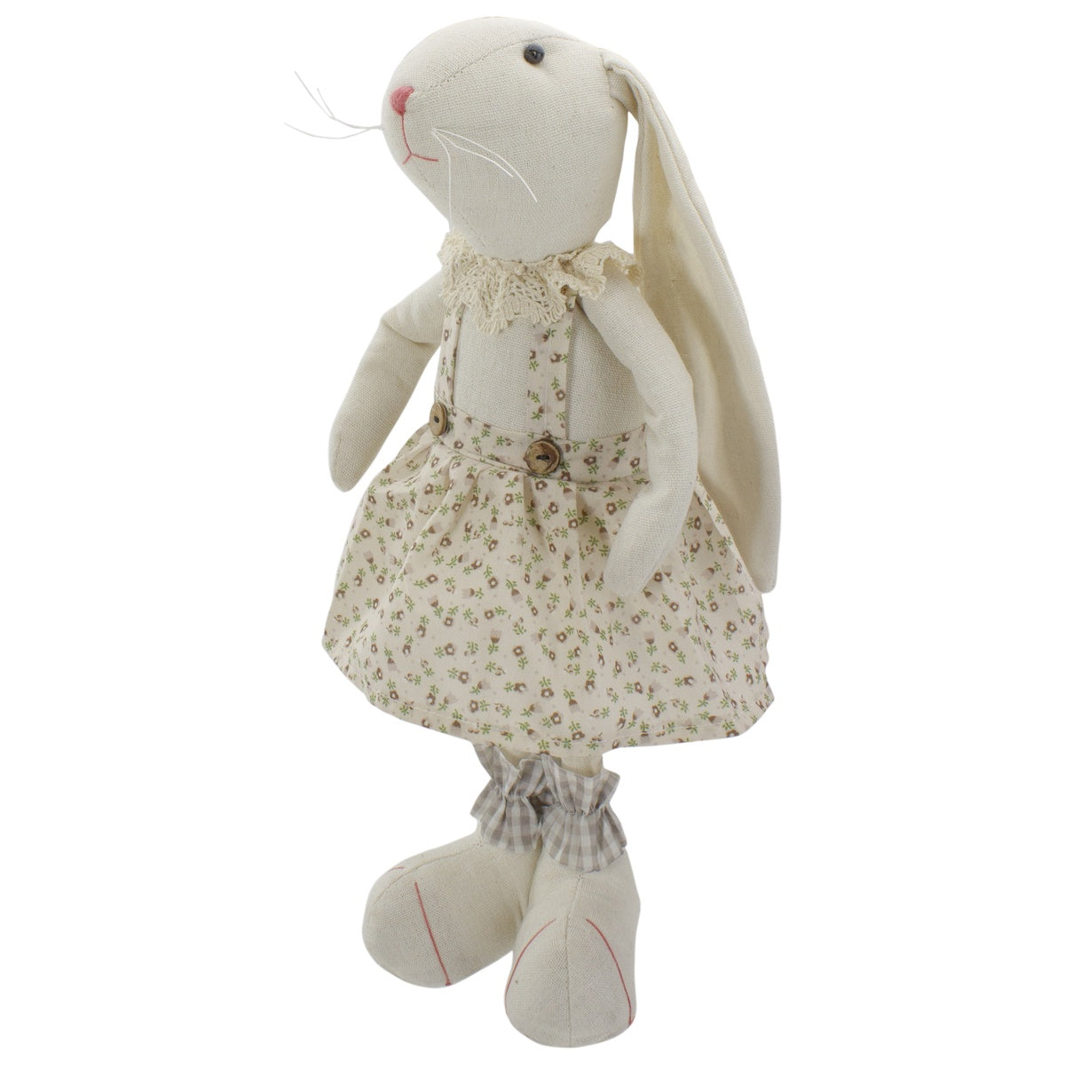  Northlight Standing Easter Bunny Rabbit Girl With Floral Dress Spring Figure - 14.5