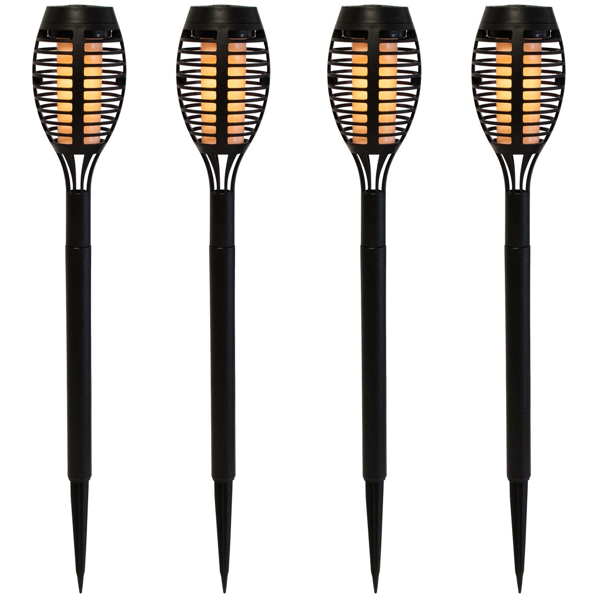  Northlight Set of 4 Black Solar Powered LED Pathway Markers  19.75