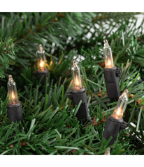 Clear Mini Christmas String Lights 100 Count 20.25' on Black Wire