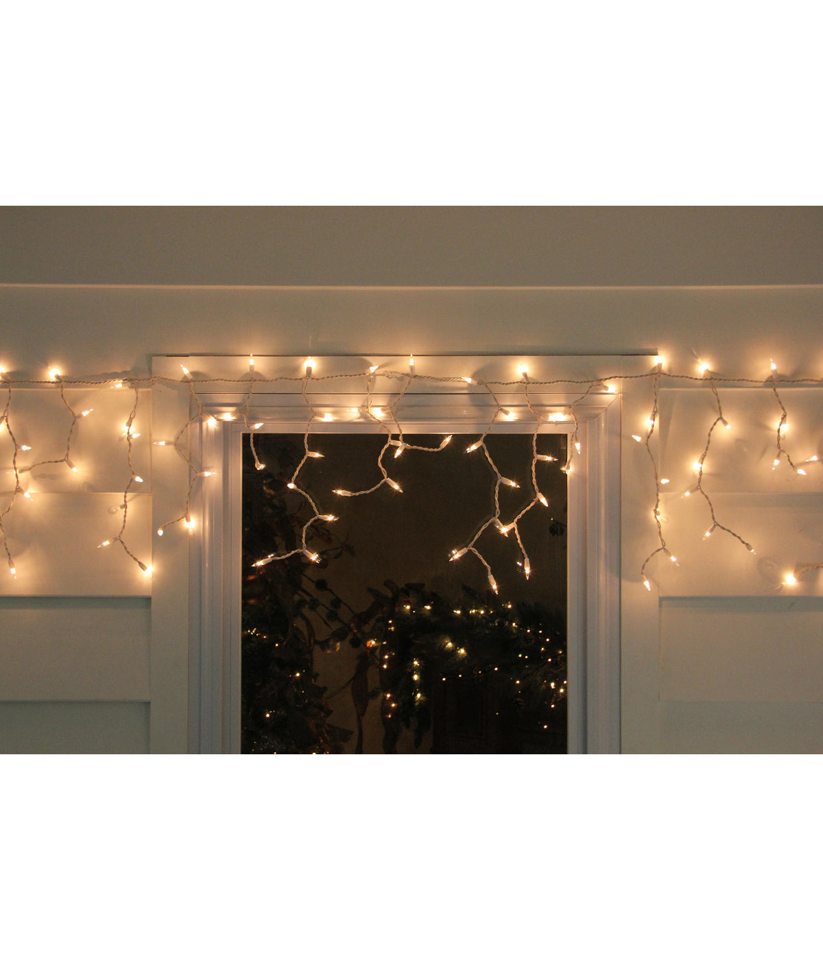  NorthLight Clear Mini Icicle Christmas Lights 5.75' 100 Count on White Wire - Yellow - Bonton