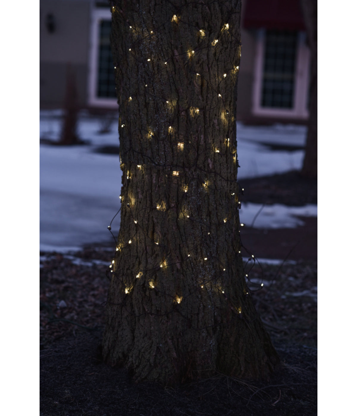  Clear LED Mini Net Style Tree Trunk Wrap Christmas Lights on Brown Wire, 2'x8' - Yellow - Bonton