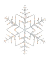 White Lighted Snowflake Christmas Window Silhouette, 16"