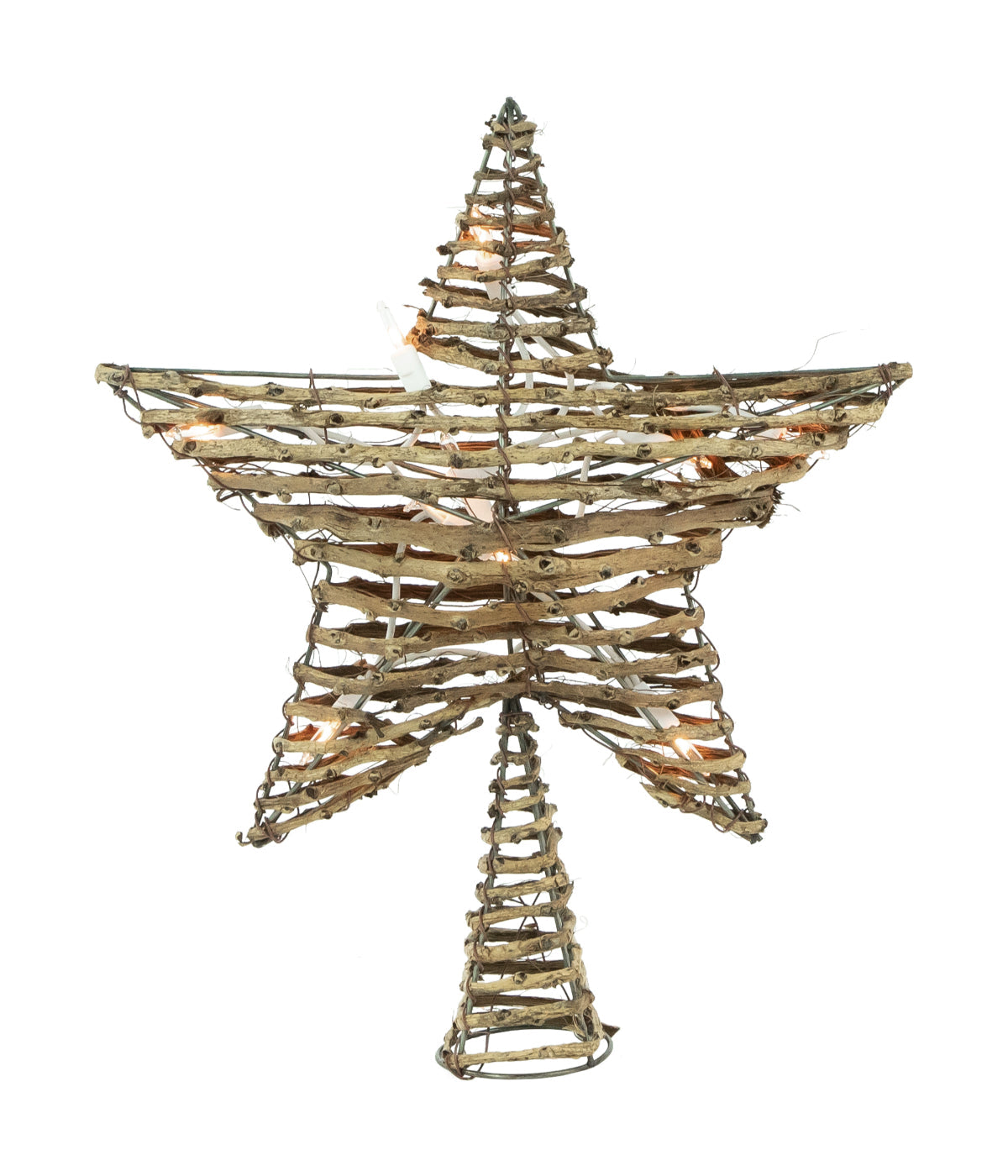  Lighted Rattan Twigs Star Christmas Tree Topper, 11