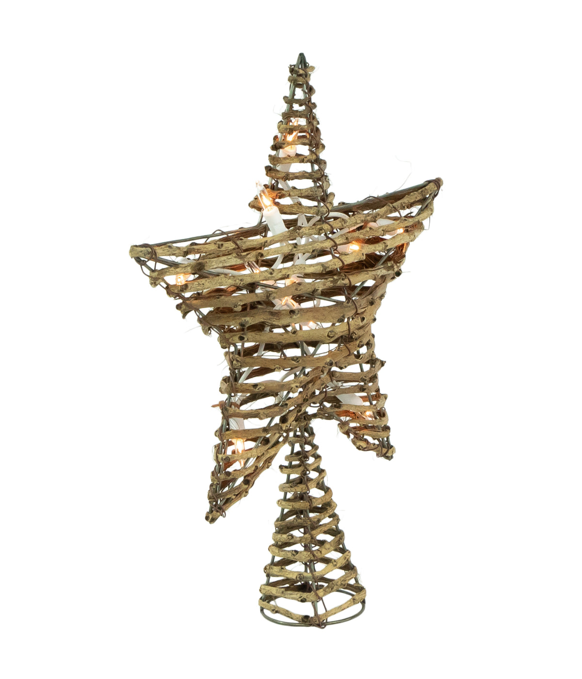  Lighted Rattan Twigs Star Christmas Tree Topper, 11