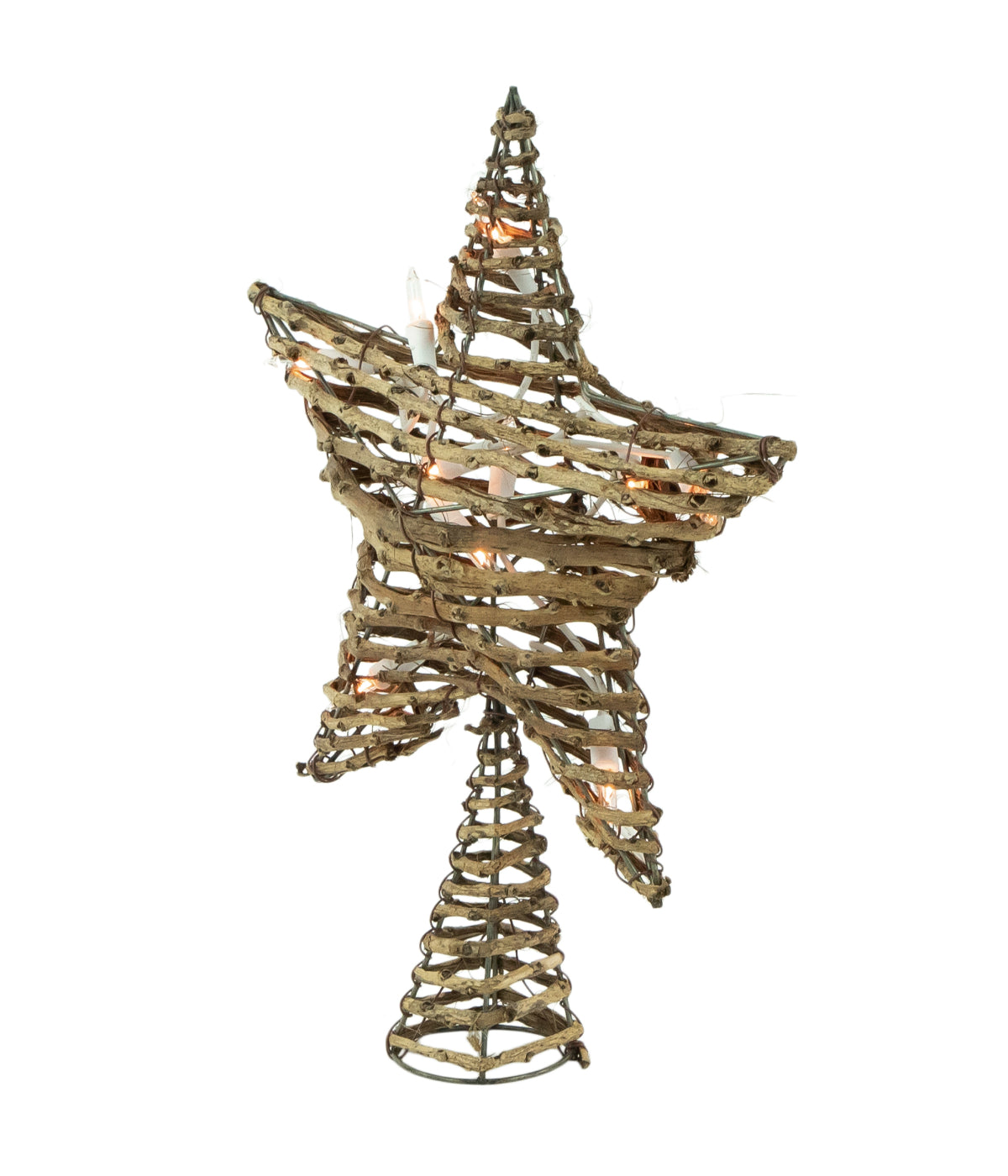  Lighted Rattan Twigs Star Christmas Tree Topper, 11