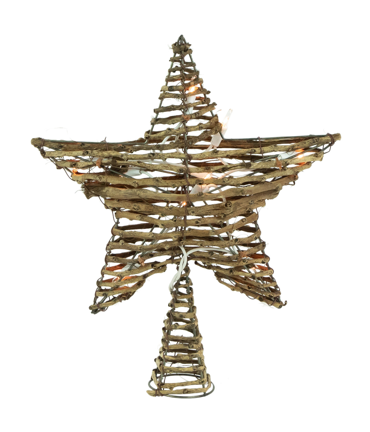  Lighted Rattan Twigs Star Christmas Tree Topper, 11