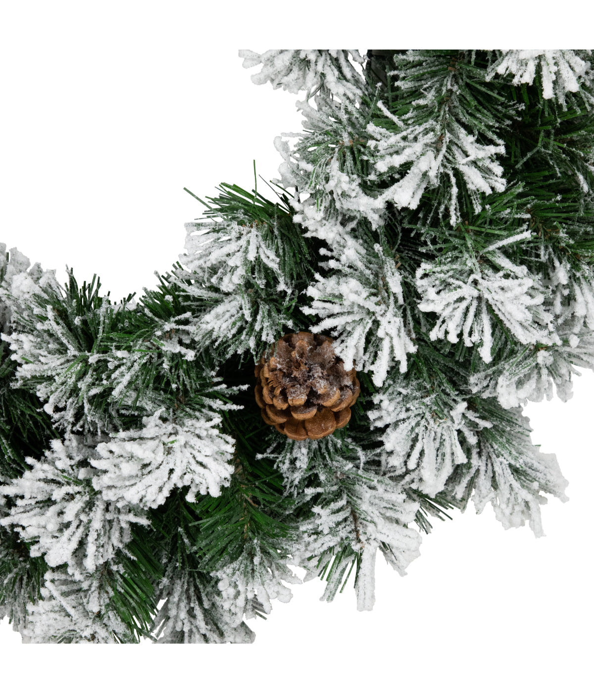  Snowy Flocked Angel Pine with Pine Cones Artificial Christmas Wreath, 24