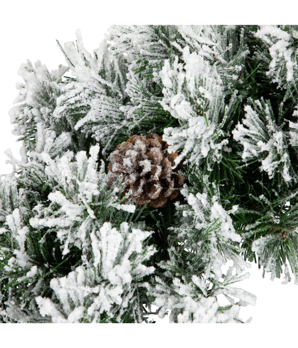  Snowy Flocked Angel Pine with Pine Cones Artificial Christmas Wreath, 24