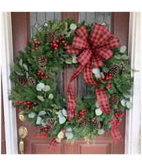 Green Canadian Pine Artificial Christmas Wreath Unlit 36"