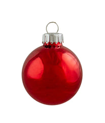 Red & Silver Swirl Glass Christmas Ball Ornaments Set of 12, 1.75"