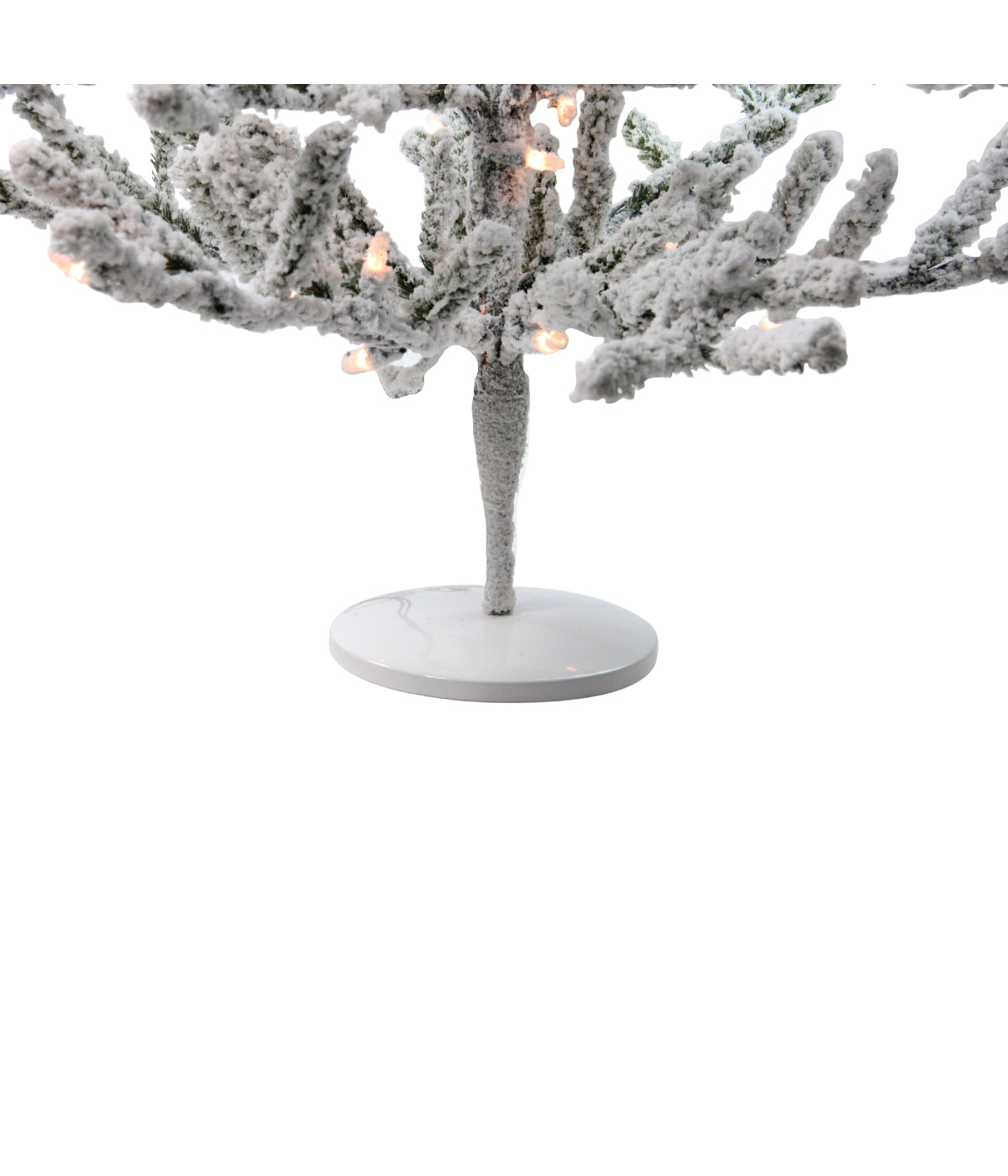 Flocked Alpine Twig Artificial Christmas Tree with Pre-Lit Warm White Lights, 3'