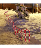 Candy Cane Lighted Outdoor Christmas Pathway Markers Set of 10, 12"