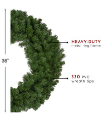 Deluxe Windsor Pine Artificial Christmas Wreath, 36"