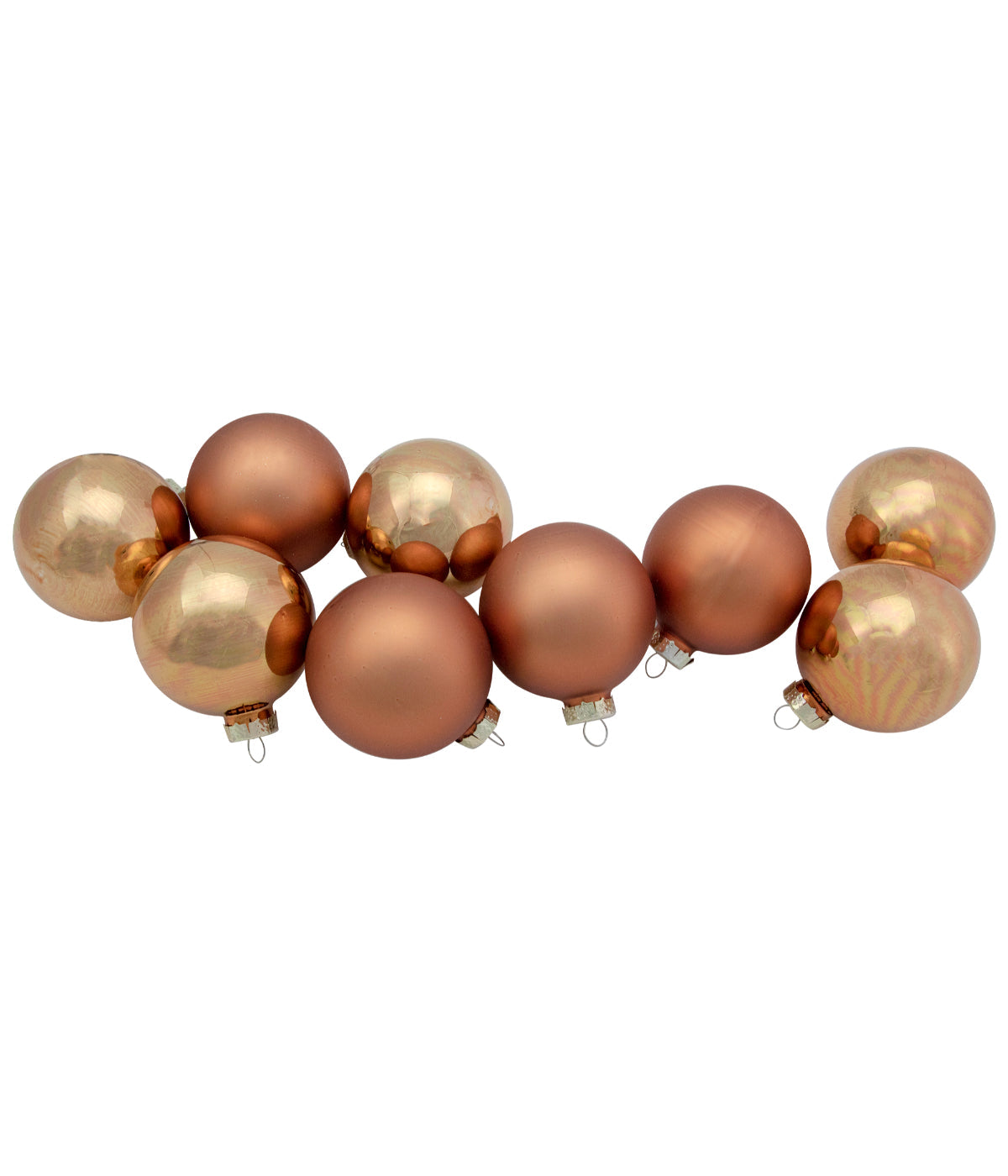  Brown Christmas Glass Ball Ornaments Set of 9, 2.5