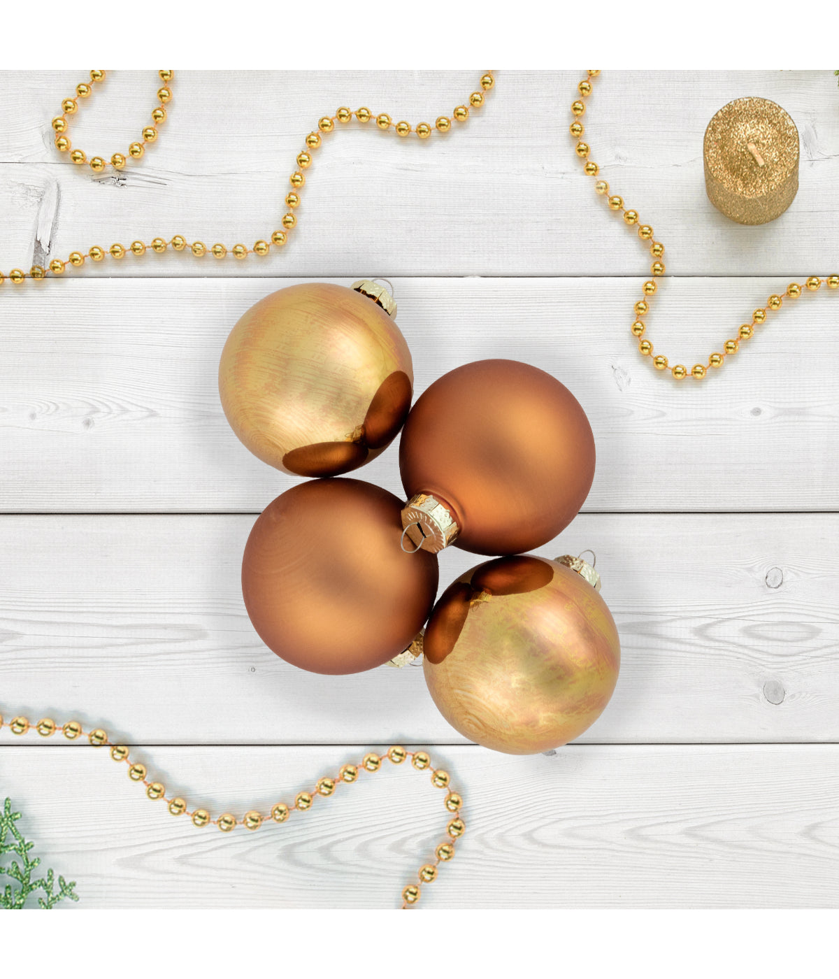  Brown Christmas Glass Ball Ornaments Set of 9, 2.5