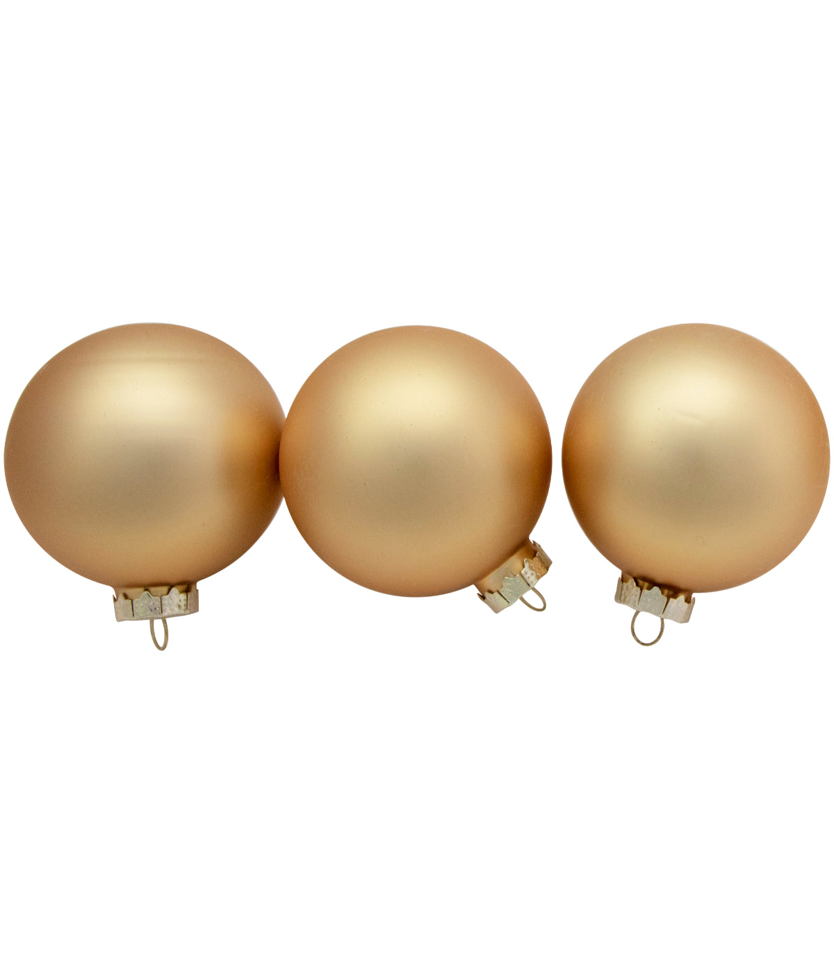  Champagne Gold Glass Ball Christmas Ornament Set of 6, 3.25