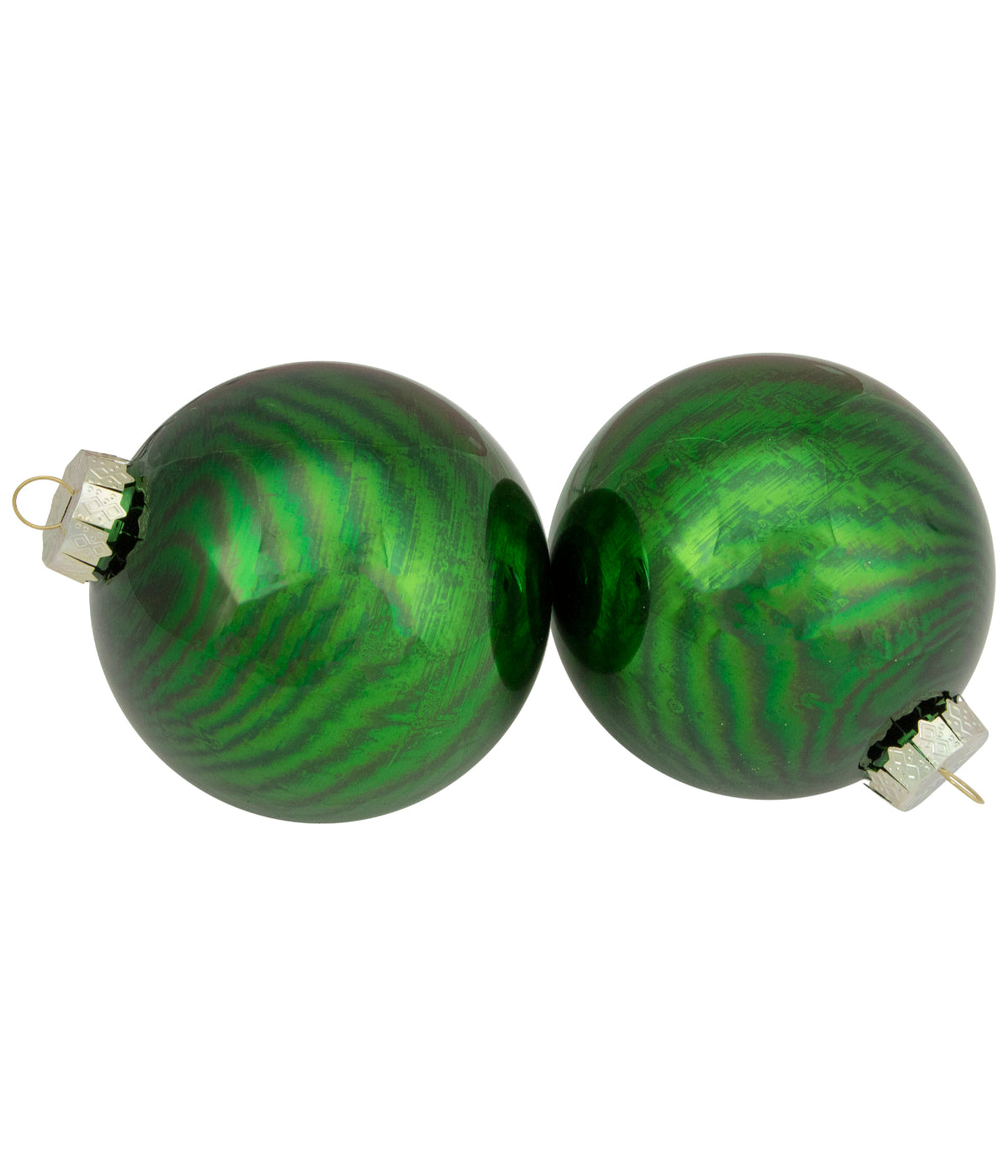  Green Glass Ball Christmas Ornaments Set of 4, 4