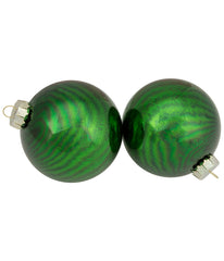 Green Glass Ball Christmas Ornaments Set of 4, 4"