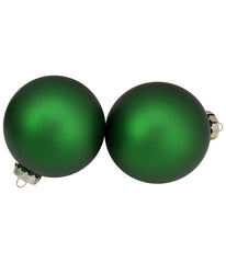 Green Glass Ball Christmas Ornaments Set of 4, 4"